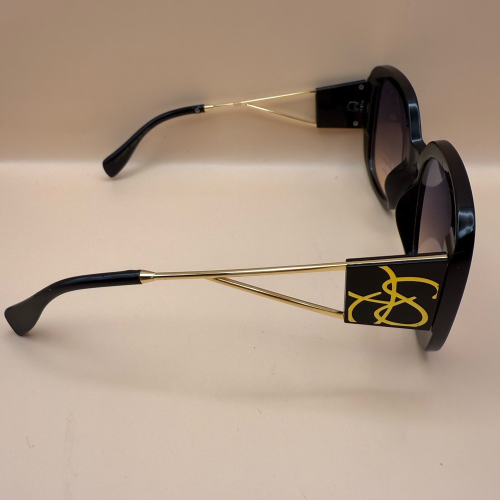 New-Jessica Simpson Black and Gold Women's Sunglasses**FREE gift included** - Picture 3 of 7